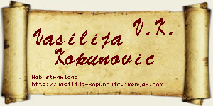 Vasilija Kopunović vizit kartica